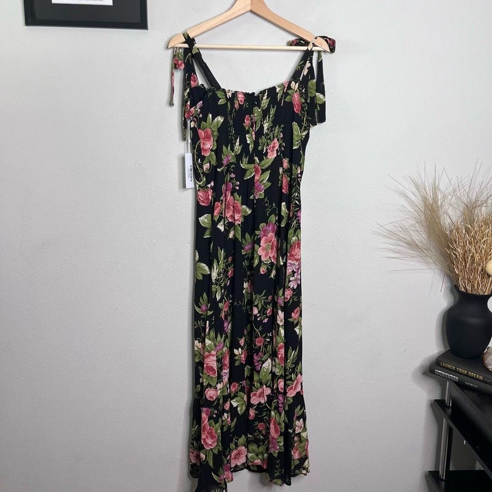 Reformation Black Floral Midi Dress - Picture 8 of 11